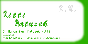 kitti matusek business card